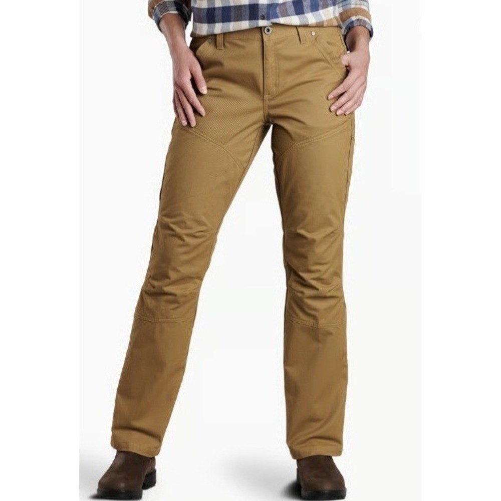 Kuhl Rydr Khaki Tan Cotton Blend Articulated Knee Relaxed Fit Pants 10 Short